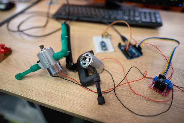 istock an engineer is engaged in the development and layout of electrical circuits with an engine 2163591459