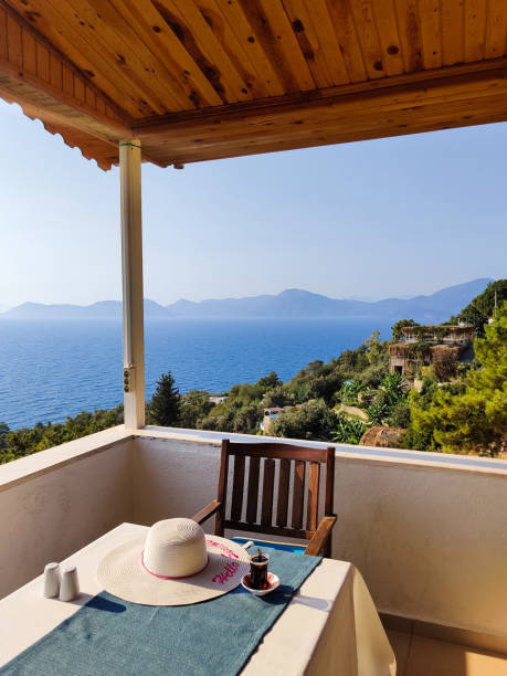 istock beautiful interior of a restaurant on the seashore 2163595839