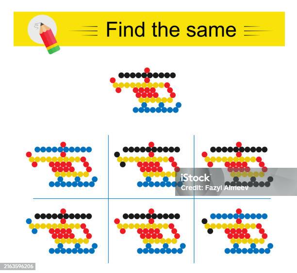 Finding Same Object Image Puzzle Game For Kids Need To Find Same Group Of Objects Stock ...
