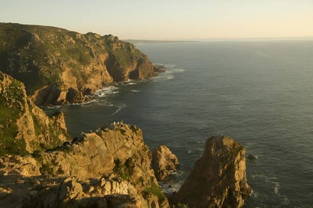 istock The Atlantic Ocean at sunset in Cabo da Roca, Portugal. 2163607941