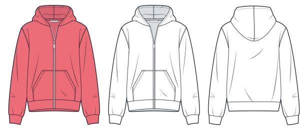 2,200+ Zipper Hoodie Stock Illustrations, Royalty-Free Vector