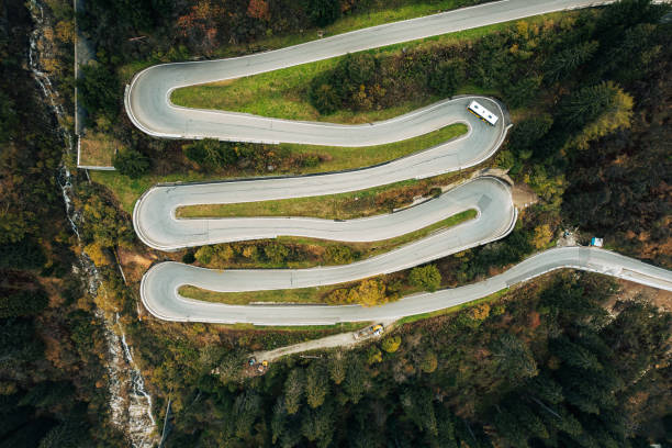 istock Scenic Mountain Road with Curves in Switzerland 2163615838