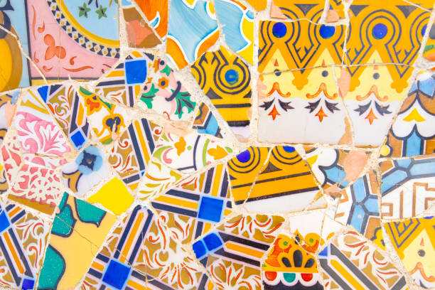 istock Colorful mosaic background, abstract trencadis texture 2163616469