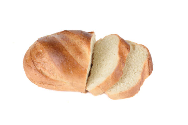 istock Sliced wheat loaf on a white background. 2163626328