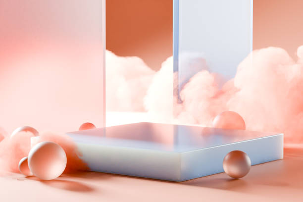 istock Abstract Geometric Shapes Minimalist Product Display with Pastel Background 2163630003
