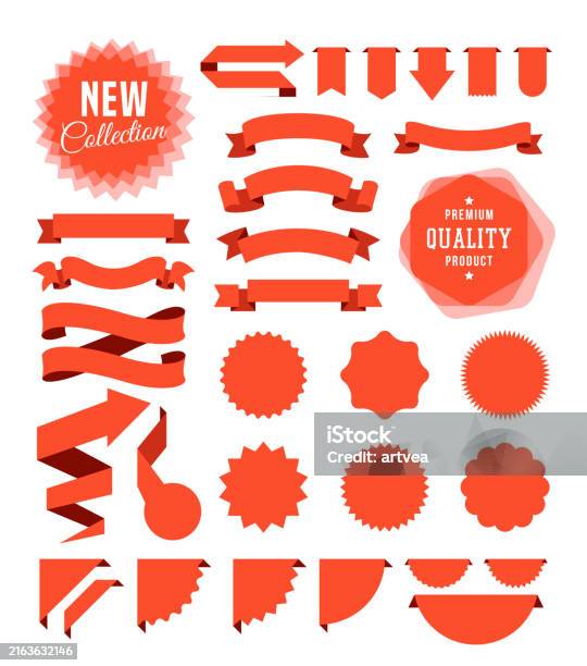 Sign That Said Ribbon Set Of The Ribbons And Badges Stock Illustration - Download Image Now ...