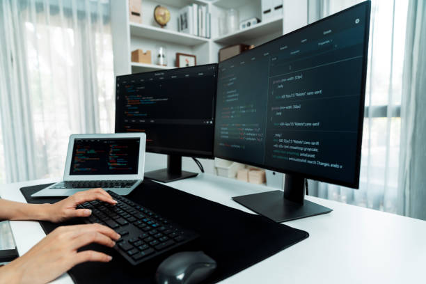 istock Cropped hands image of IT creating with typing information on pc. Stratagem. 2163633446
