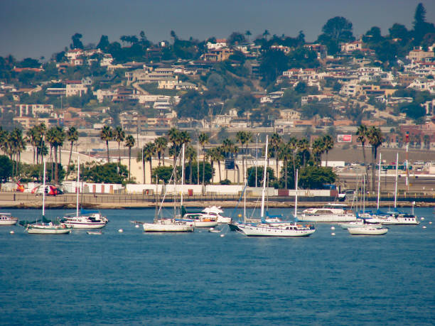 View of the San Diego downtown at dusk, California