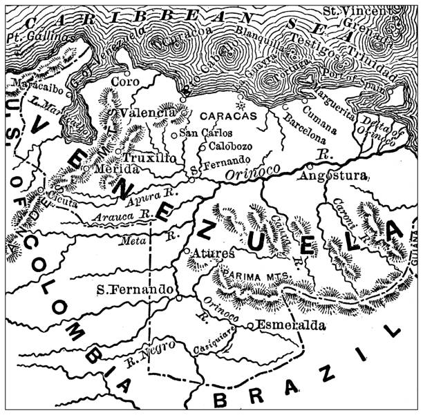 Antique map of Venezuela (1899)