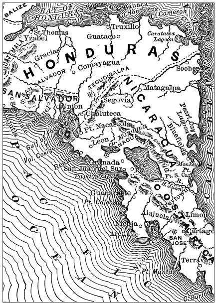 Antique map of Honduras (1899)