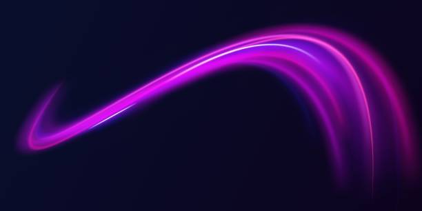 istock Light and stripes moving fast over dark background. Concept of leading in business, Hi tech products, warp speed wormhole science vector design. 2163646643