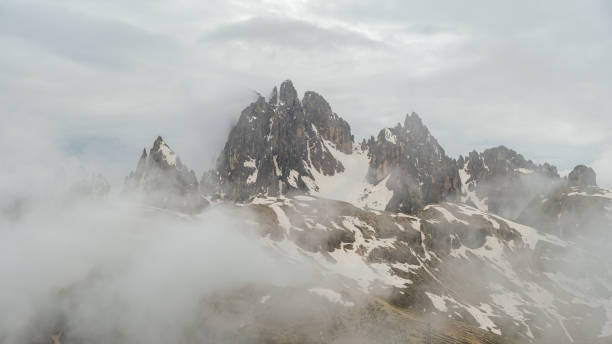 istock Snowy June Days on Tre Cime Circuit Trail 2163649841