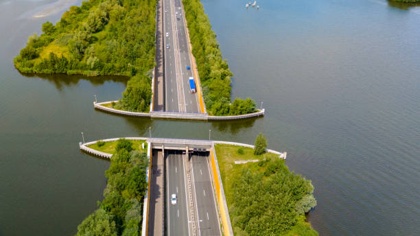 istock Veluwemeer Aquaduct: A Dutch Highway Splits the Waters 2163651030