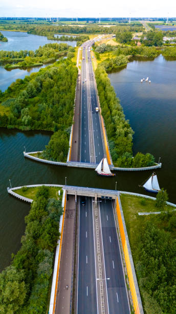 istock Dutch Highway's Watery Divide: Veluwemeer Aquaduct 2163652443