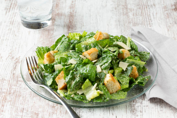 istock Classic Caesar Salad with Croutons and Shaved Parmesan 2163653199