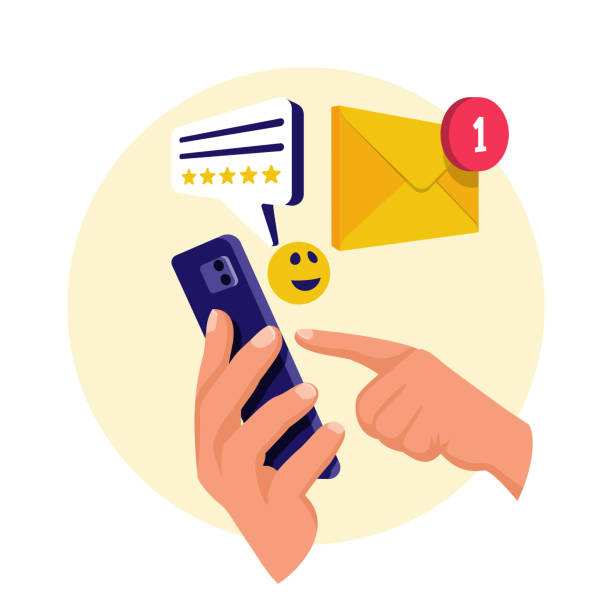 istock Smartphone in hand human of receiving an incoming message. Vector 2163653883