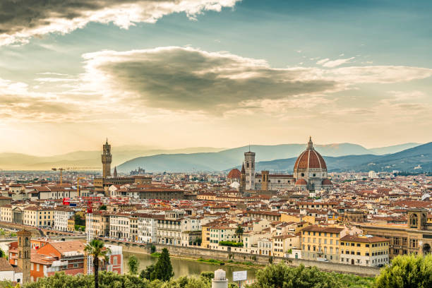 istock Panoramic view of Florence-Italy at sunset. 2163657616