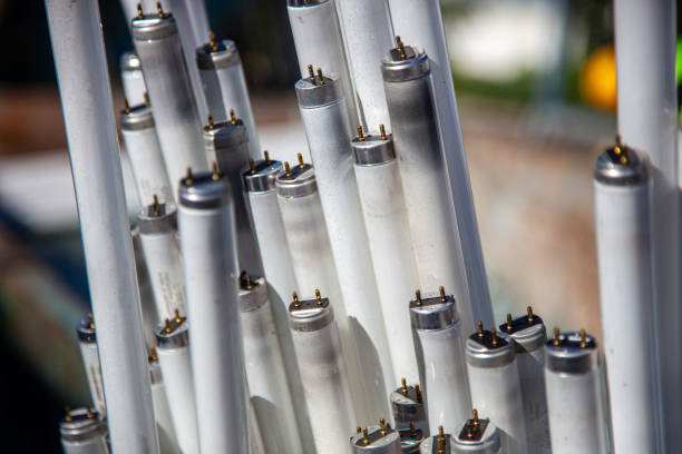 istock A pile of discarded fluorescent light bulbs, ready for recycling. 2163658560