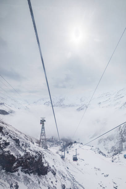 istock The old cable car on Elbrus on a winter day 2163659790
