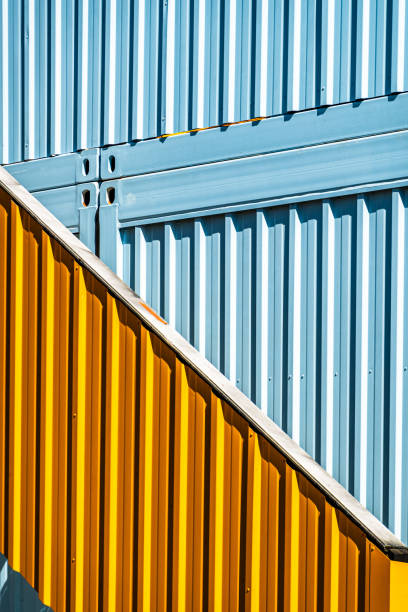 istock metal stairway at a container 2163660090