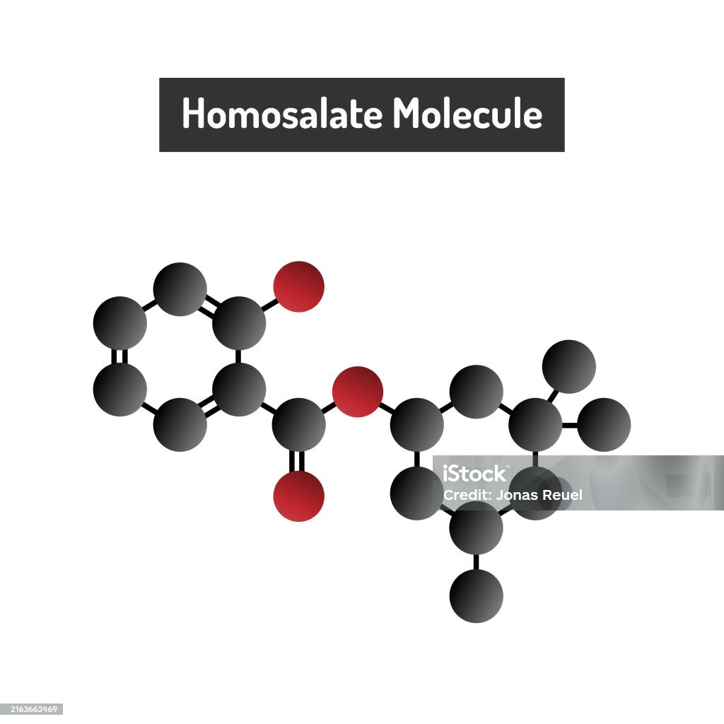 Homosalate Homosalate Molecule 자외선 차단제 제형 및 Uv 보호의 핵심 성분 0명에 대한 스톡 벡터 아트 및 기타 이미지 ...