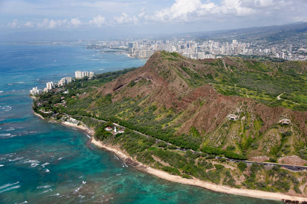 istock Aerial of Diamond Head 2163667132