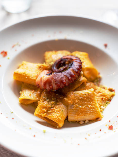 istock Calamarata with octopus - authentic italian pasta 2163677031