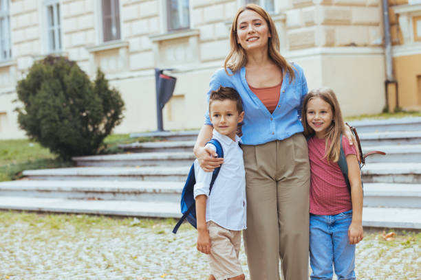 istock Caucasian Family Morning School Routine 2163677043