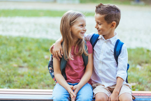 istock Caucasian Siblings Ready for School Day 2163677070