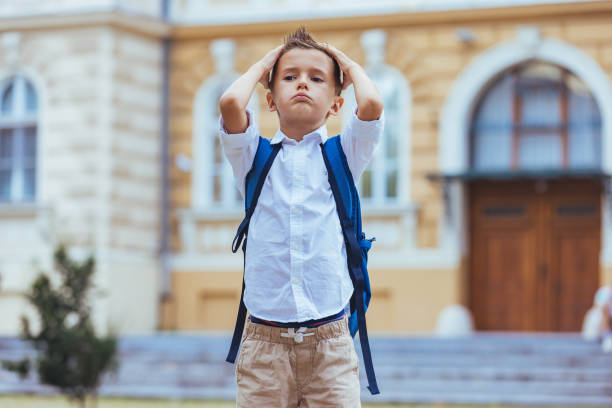istock Reluctant Young Student on School Morning 2163677110