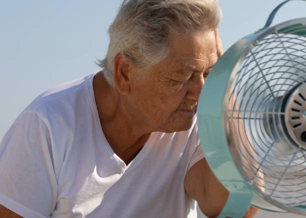 istock Elderly Woman with Fan 2163677792