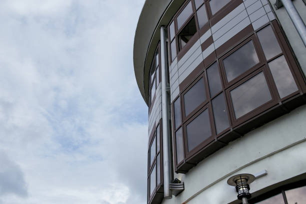 istock The facade of the round window building 2163679358
