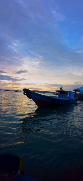 istock Beutiful ship in ocean of balikpapan 2163685248