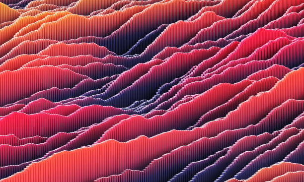 istock Abstract colorful wavy digital landscape 2163693068