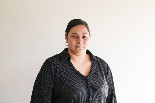 istock Elegance and empowerment, Maori woman front view. 2163695104