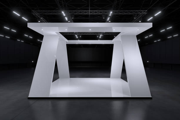 istock Exhibition stand for mockup and Corporate identity,Display design.Empty booth Design.Retail booth elements in Exhibition hall.booth Design trade show.Blank Booth system of Graphic Resources.3d Background for online Event,conference,live.3d render. 2163697120