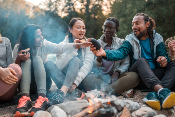 istock Multi-Ethnic Cool Crew Unwinding in the Woods 2163698988