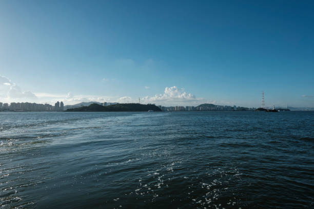 Blue sky and sea in coastal city