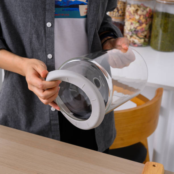 istock Simple and stylish transparent glass sealed jar kitchen simple 2163705903