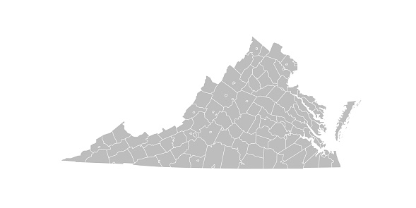 Virginia Subdivision Map Virginia Administrative Map Counties Map Of Virginia With Color Blank ...