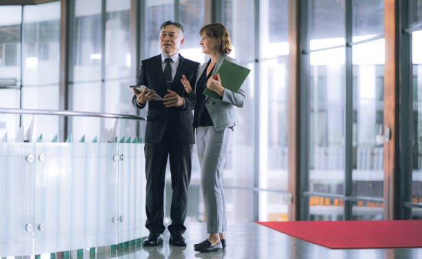istock Business meeting. Diverse people working together, successful CEO partnership 2163713464
