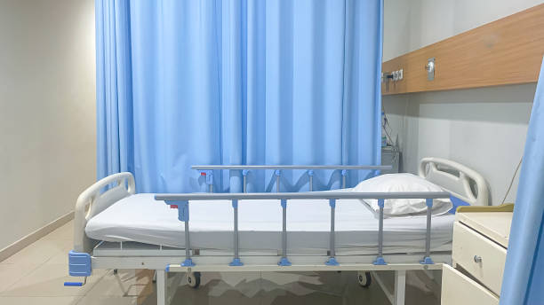 istock Patient's bed and diagnostic equipment with modern equipment and comfortable equipped in hospital 2163716056