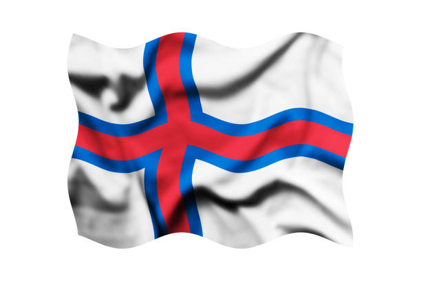 3d Render Faroe islands Flag Badge Pin Mocap, Front Back Clipping Path, It can be used for concepts such as Policy, Presentation, Election.