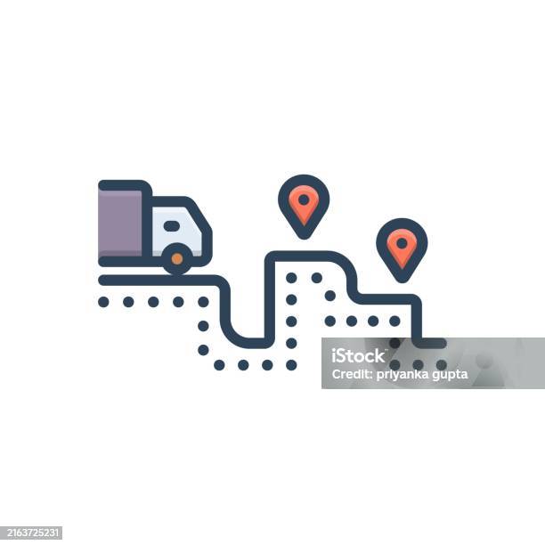 Freight Rout Sign Route Path Stock Illustration - Download Image Now - Direction ...