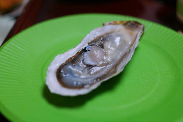 istock Fresh oysters on a plate in a restaurant 2163726633