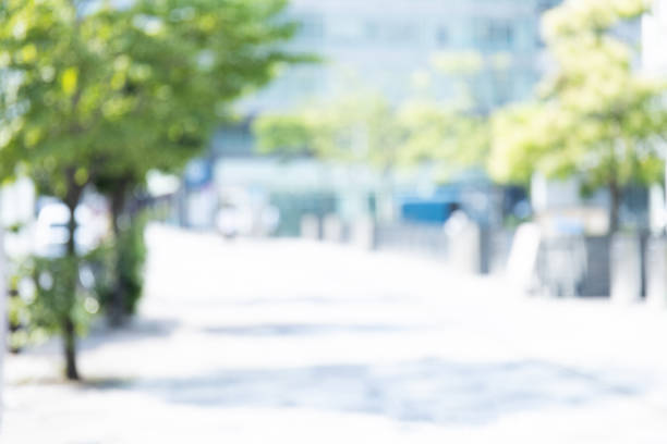Blurred city in background