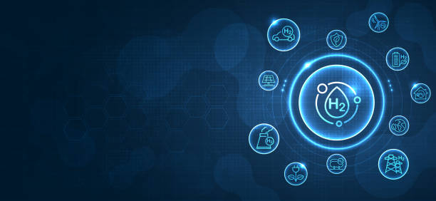 istock Hydrogen and H2 with icons for sustainable environment. eco-friendly industry and alternative lifestyle. changing the CO2 fuel cell to H2 switching to clean hydrogen energy. vector. 2163730292