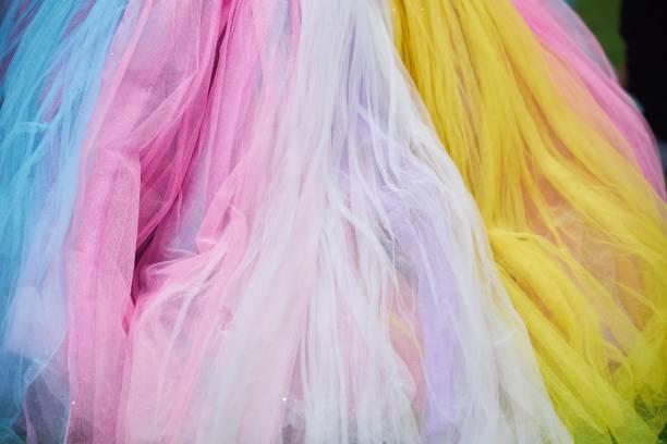 istock A colorful piece of fabric with a rainbow pattern 2163730377