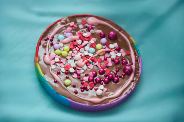 Cooking class for children. Making a delicious dessert using a silicone mold. The finished product