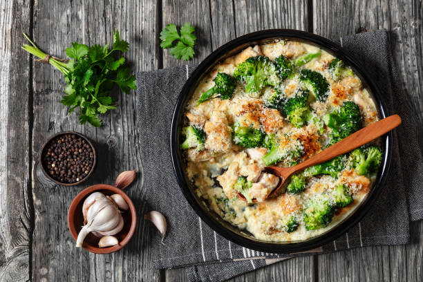 istock Chicken Divan with broccoli and panko, top view 2163732574